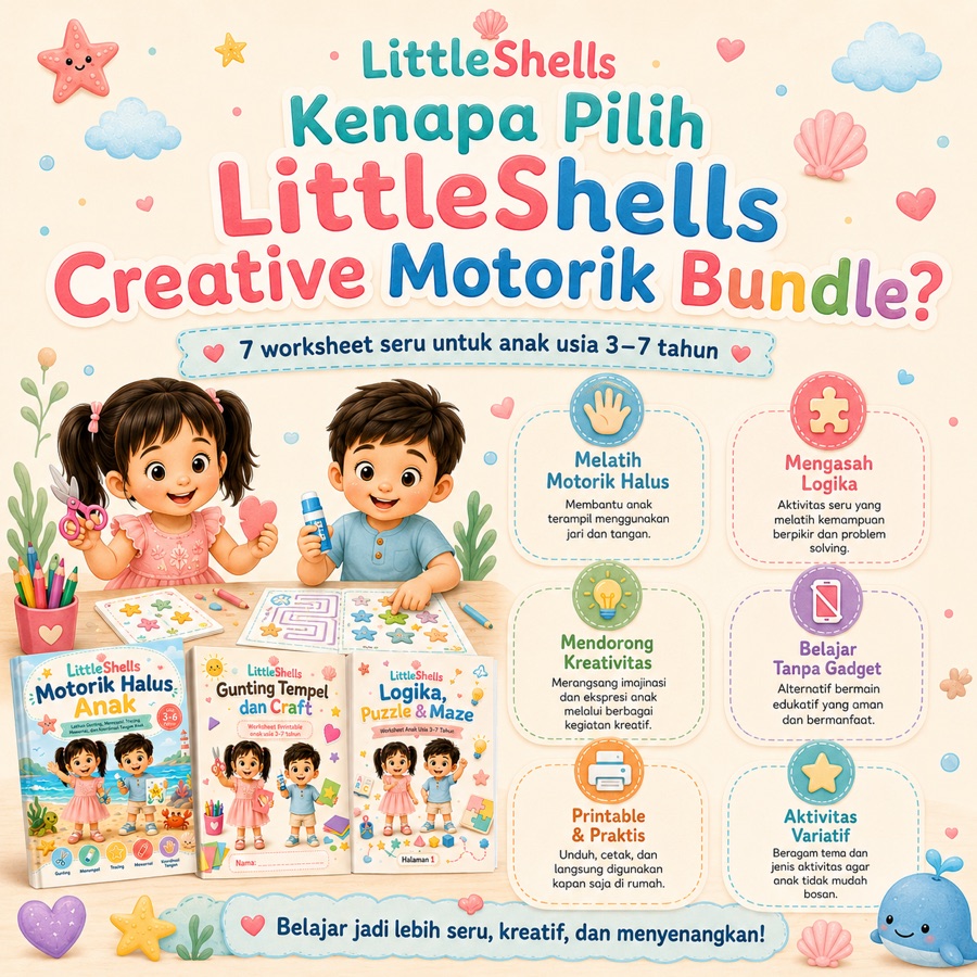 Manfaat Creative Motorik Bundle untuk motorik halus, logika, dan kreativitas anak